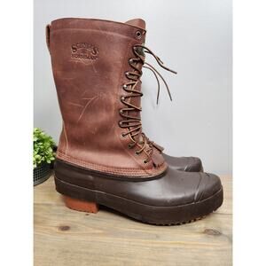 Schnees Horseman Leather Boots Size 15 Steel Shank